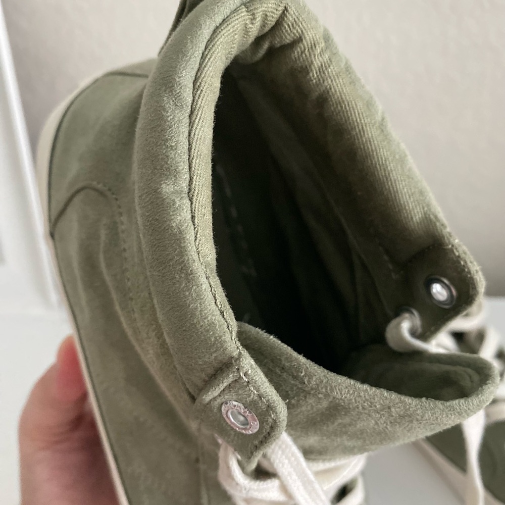 Olive High Top Sneakers - Picture 3 of 6
